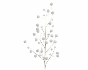 Branch 55cm - Snowballs White