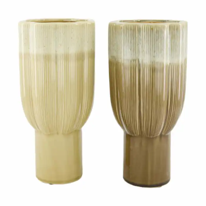 Ceramic Vase - 2 Assorted Mixed Brown Size : 25.2cm