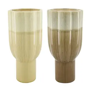 Ceramic Vase - 2 Assorted Mixed Brown Size : 33.5cm