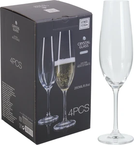 Champagne Glass Crystalline Set of 4