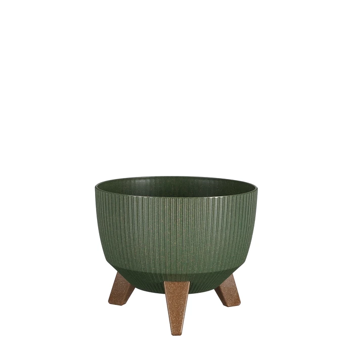 Doppio Bowl on Feet "Color: Green","Size: 24cm"