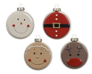 Hanging Ornament Disc 8cm Variety : Santa