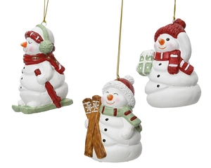 Hanging Ornament Snowman 3 Assorted