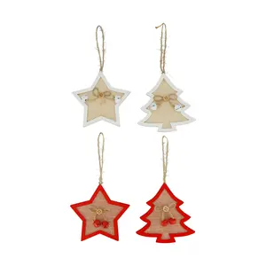 Hanging Ornament - Star Tree 4 Assorted