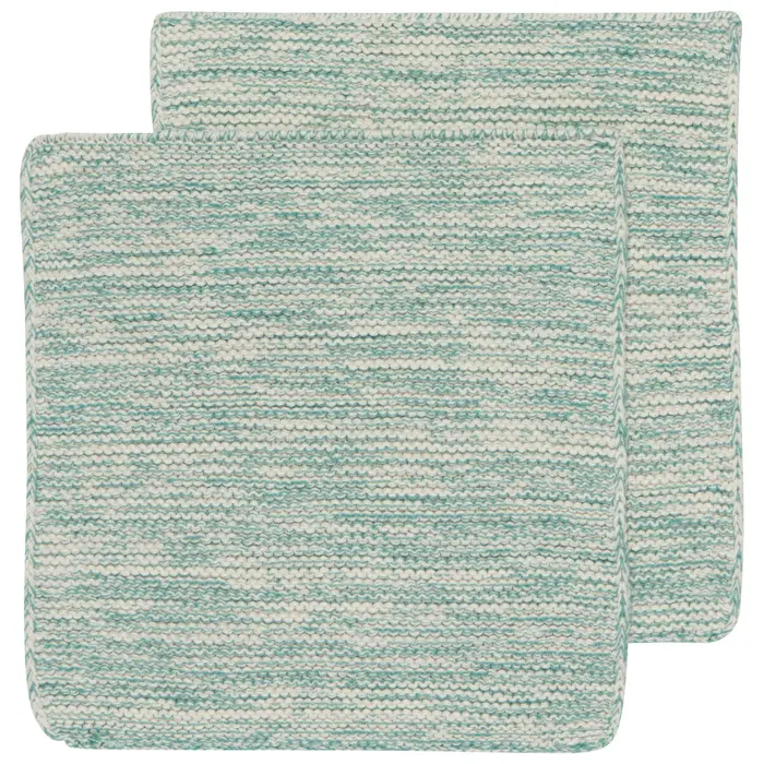 Heirloom Knitted Dishcloth Set of 2 Color : Lagoon - image 1