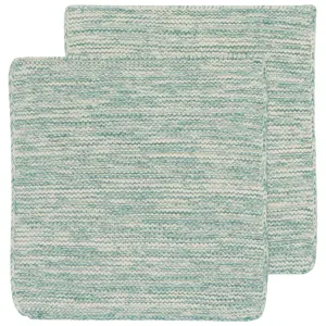 Heirloom Knitted Dishcloth Set of 2 Color : Lagoon - image 1