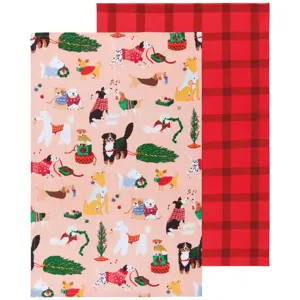 Holiday Hounds Cotton Dishtowels Set of 2 - image 1