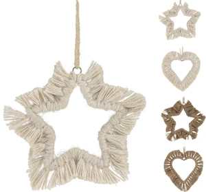 Jute Ornament 12cm - 4 Assorted