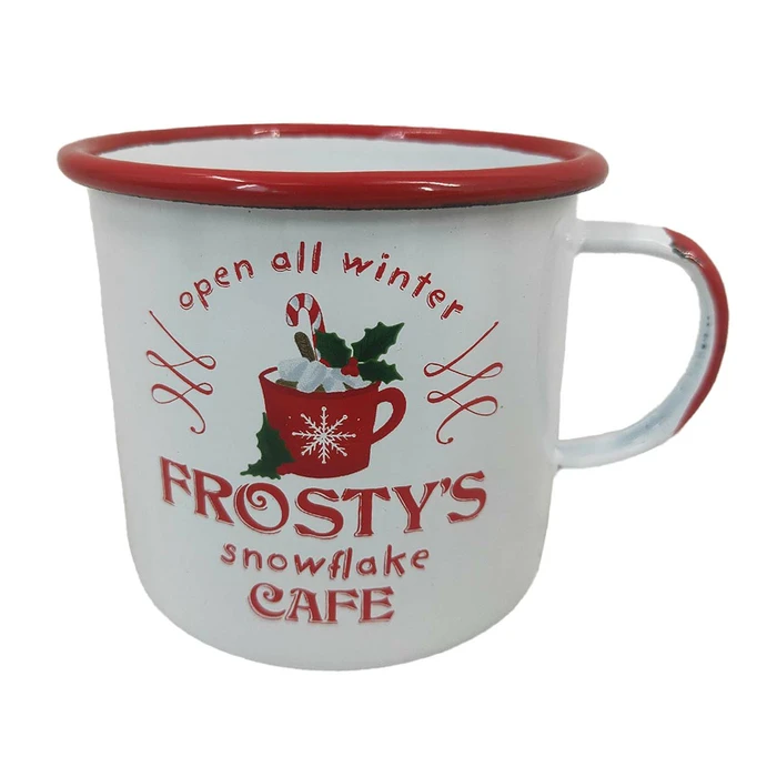 Metal Enamel Mug - Frosty'S Snowflake Cafe