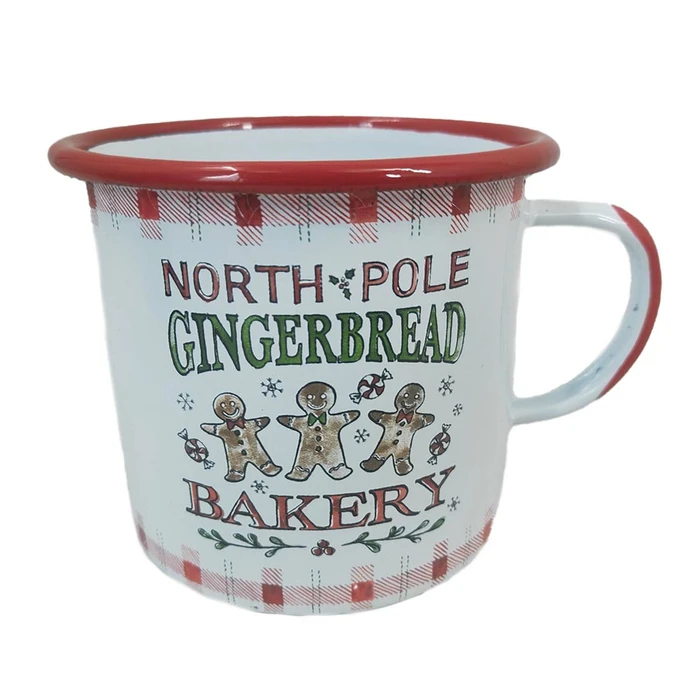 Metal Enamel Mug - North Pole Gingerbread Bakery