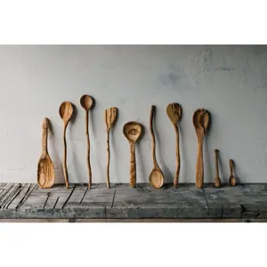 Olive Wood Curved Spoon - image 4