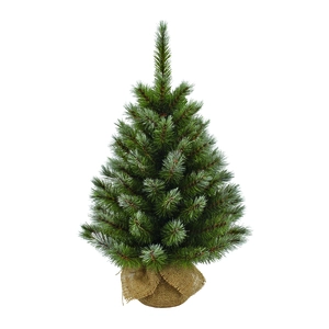 Pittsburgh X-Mas Tree with Burlap Green Frosted TIPS 127 - h90xd56cm