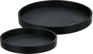 Round Serving Tray Black Size : Dia 30cm