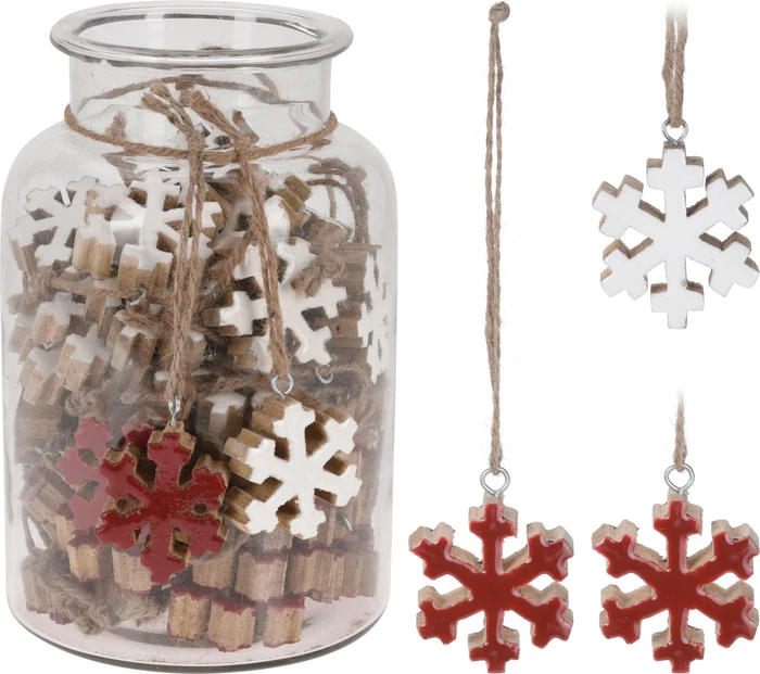 Snowflake Hanger In Jar - 2 Assorted