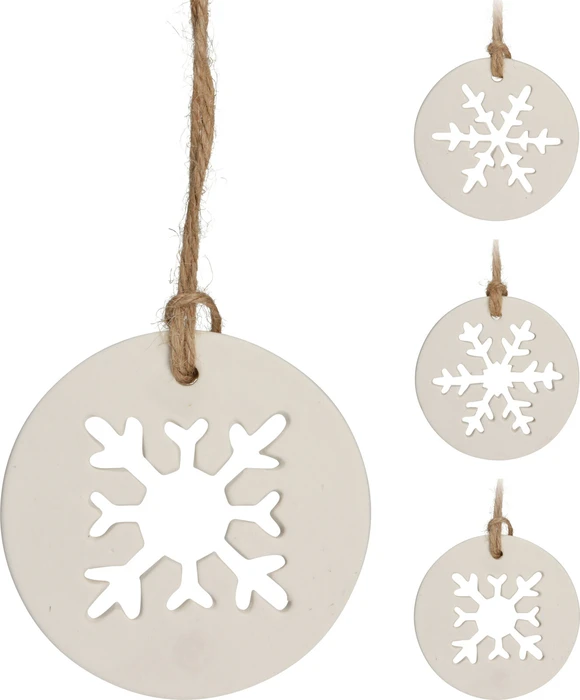 Snowflake Ornament 8cm - 3 Assorted