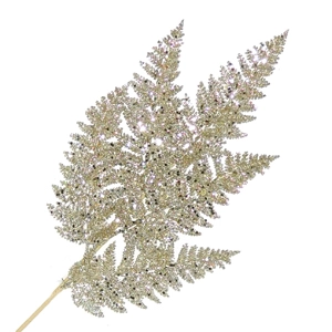 Spray Fern Leaves 24" - Champagne Glitter