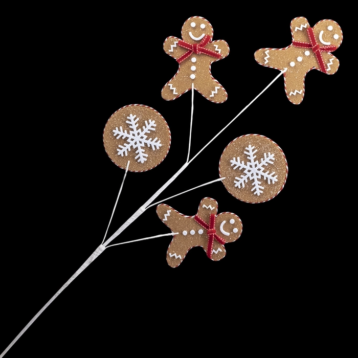 Spray Gingerbread 30.5" Gingerbread Boy Man and Snowflakes