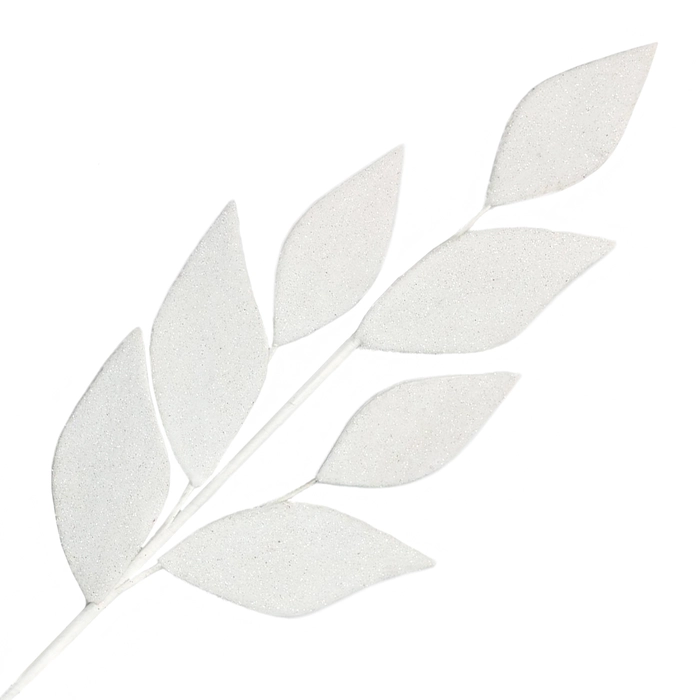 Spray Leaves Fabric 26" Wool White Frosted