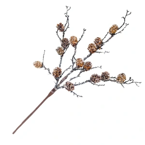 Spray Pine Cone 16" Natural Frosted On Twigs