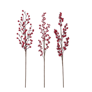 Spray Winter Berries Red 3 Assorted - 67cm