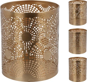 Tealight Holder Gold 13cm - 3 Assorted