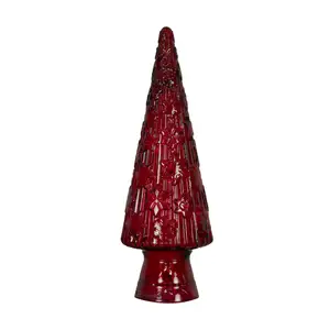 Tree Recycled Glass Red Size : 43cm