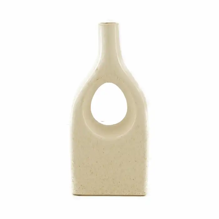 Vase Ceramic Hole - White Size : 12x26cm