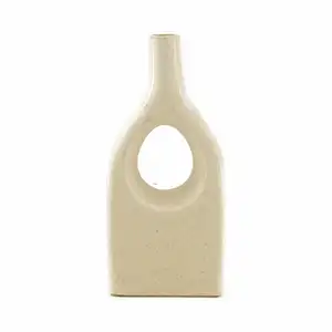 Vase Ceramic Hole - White Size : 12x26cm