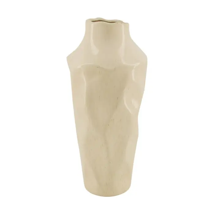 Vase Ceramic Off White Size : 15.5x35cm