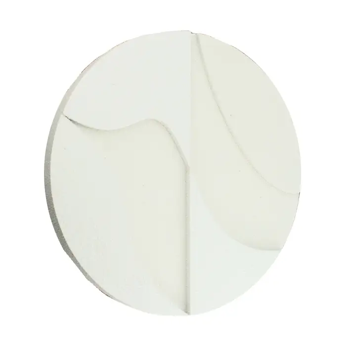 Wooden Wall Art Round Off White Size : 38cm