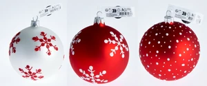 Xmas Ball 100mm - 3 Assorted Red and White