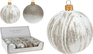 Xmas Ball 80mm Champagne Glitter Color : White Pearl