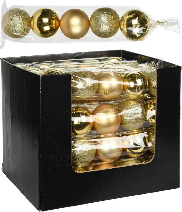 Xmas Ball 80mm Gold Set of 5