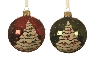 Xmas Ball 8cm Shiny Tree Color : Red