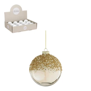 Xmas Ball Glass 10cm - Champagne