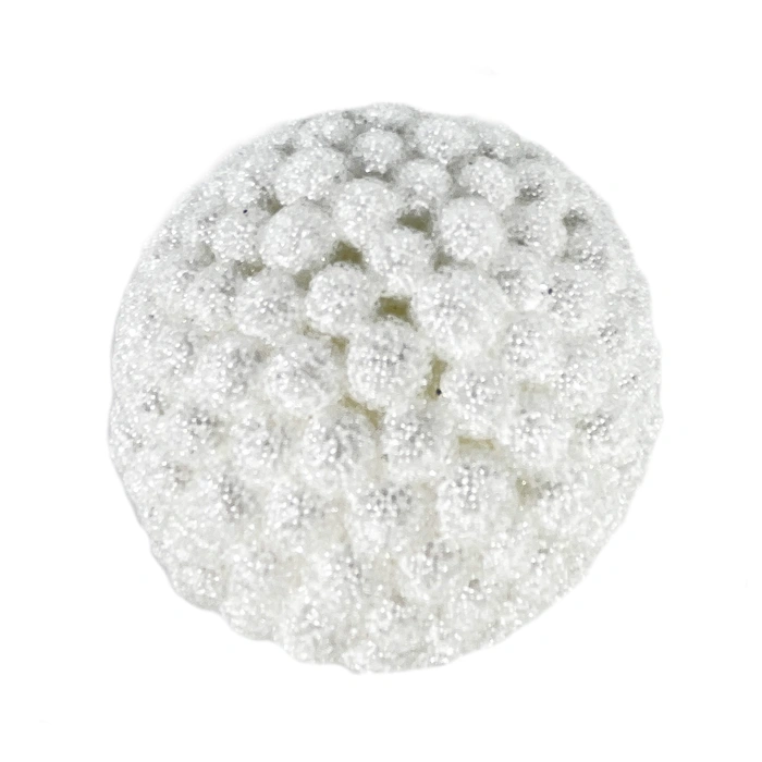 Xmas Ball White Berry 3" with Ice Glitter